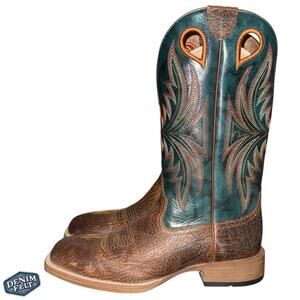 Ariat Granger Ultra Men’s Western Cowboy Boot Brown Bark/Sea Green | Square Toe